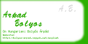 arpad bolyos business card