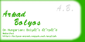 arpad bolyos business card